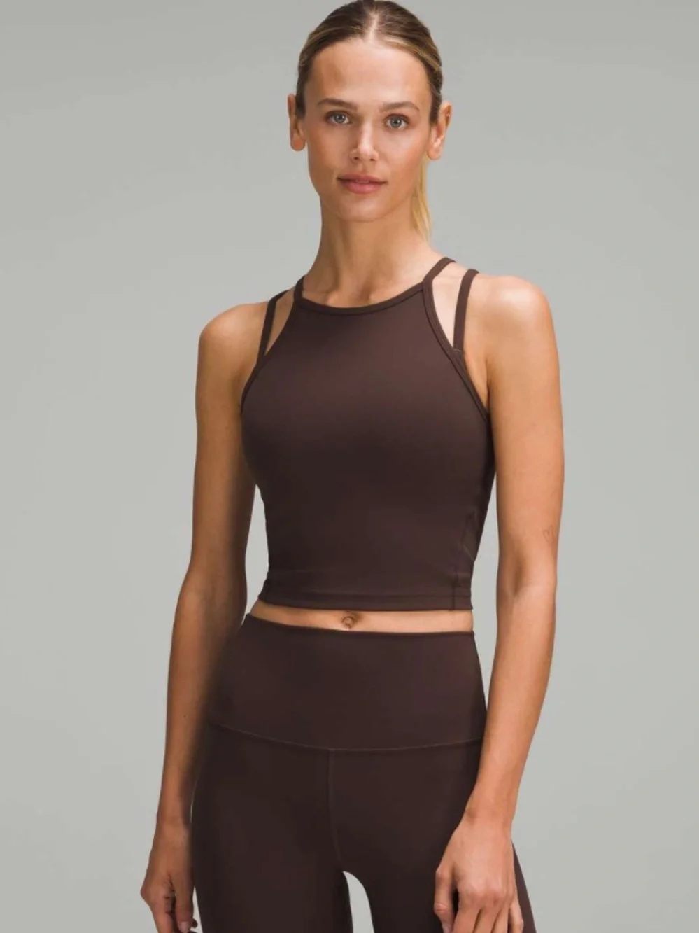 lululemon athletica Strappy Cross-Back Tank Top wonder train - Espresso Brown